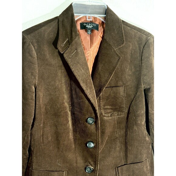 Talbots Woman’s Petite Sz 10P Corduroy Brown Jacket, Lined 3 Buttons, Pockets - Picture 8 of 9